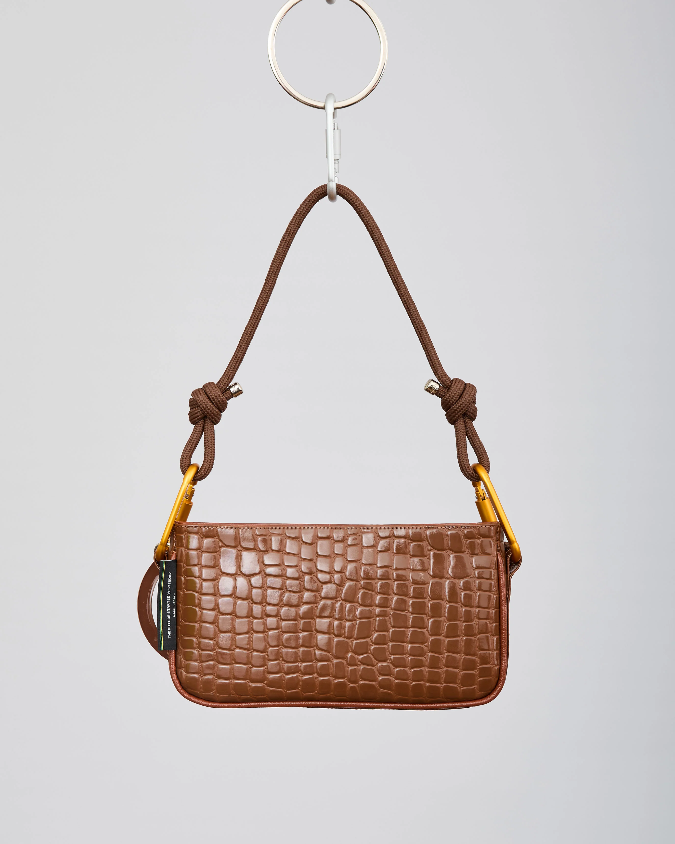 PARIS SHOULDER BAG - MARROM CROCO VERNIZ - Image 3
