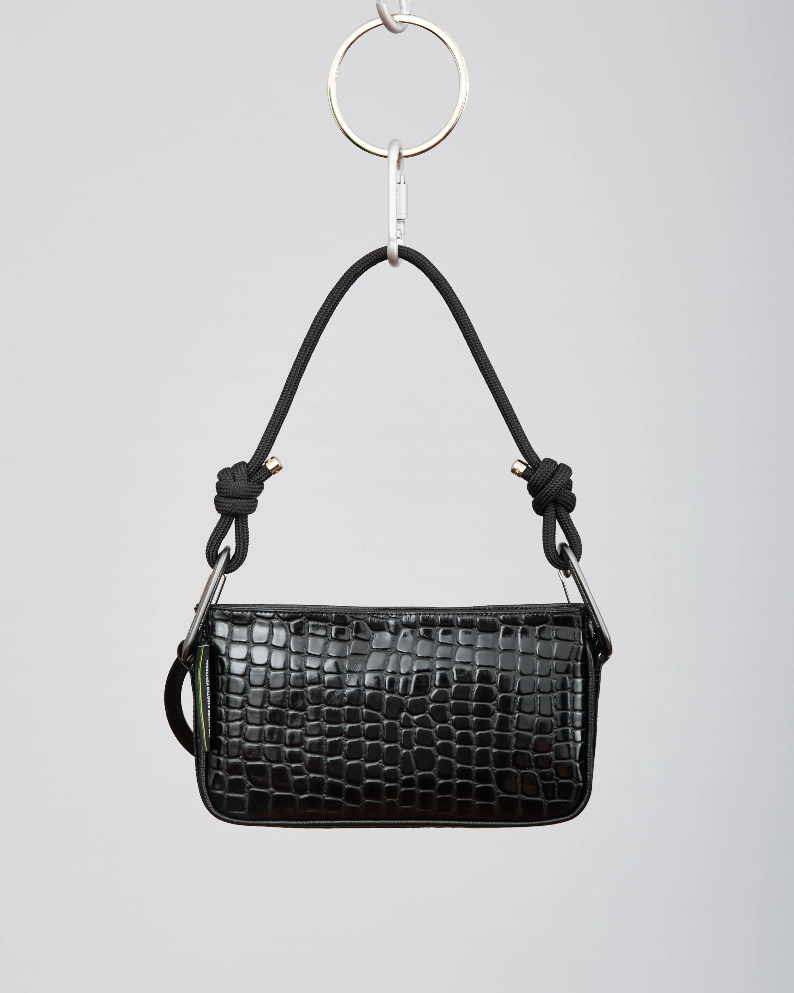 PARIS SHOULDER BAG - PRETO CROCO VERNIZ - Image 3