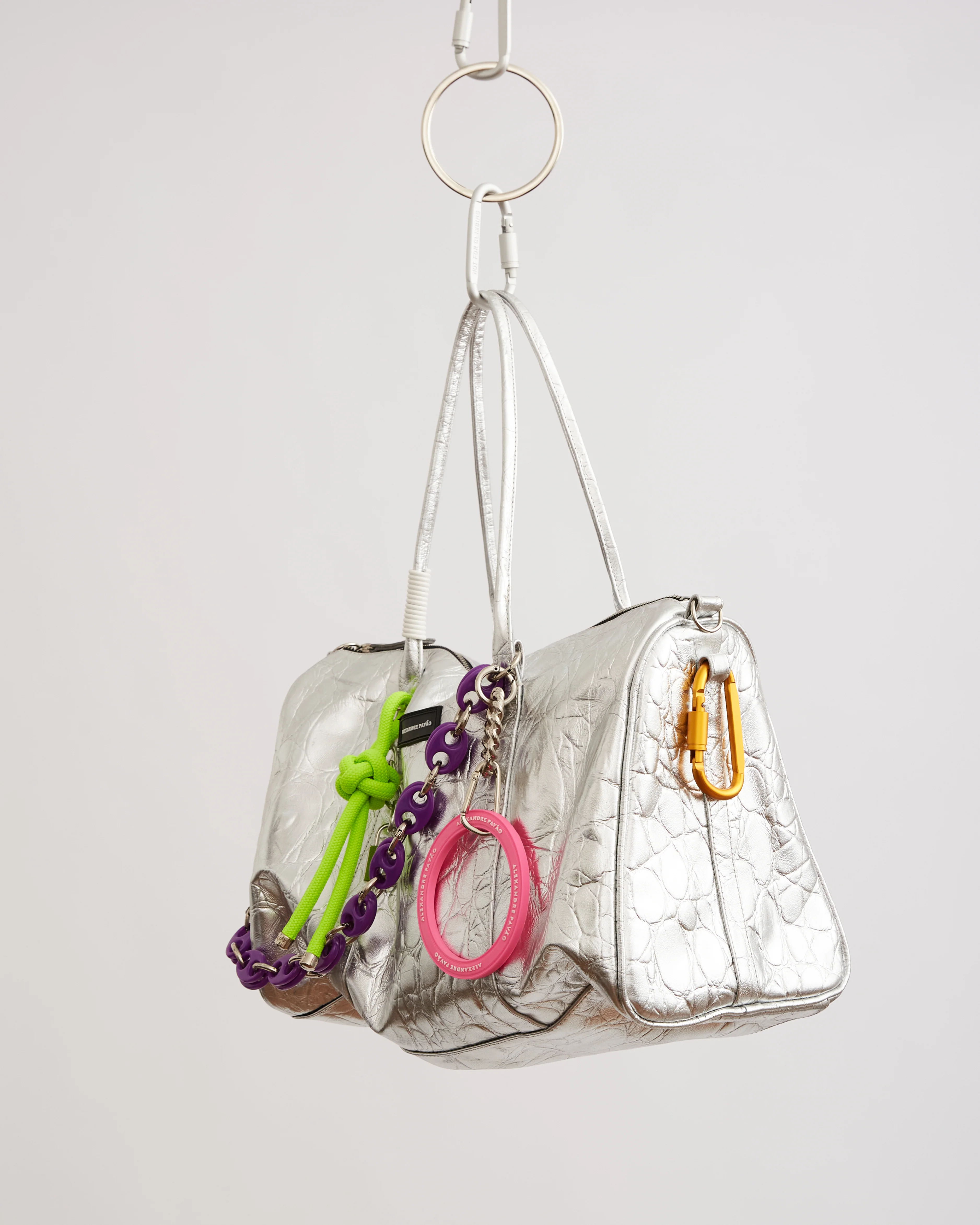 SMASH XXL BAG  - CROCO PRATA - Image 3
